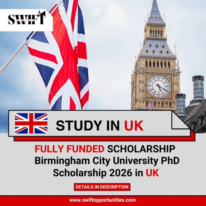 Birmingham City University PhD Scholarship